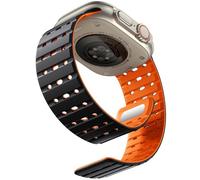 Bandletic Magnetico Cinturino Compatibile con Cinturino Apple Watch Ultra 2 45mm 44mm 42mm 49mm,Morbido Silicone Sport Band per iWatch Ultra Series 10 9 8 7 6 5 4 3 SE per Donne Uomini,Noir Arancione