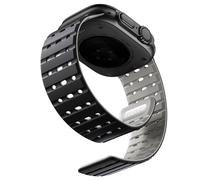 Bandletic Magnetico Cinturino Compatibile con Cinturino Apple Watch Ultra 2 45mm 44mm 42mm 49mm,Morbido Silicone Sport Banda per iWatch Ultra Series 10 9 8 7 6 5 4 3 SE per Uomini, Noir Grigio