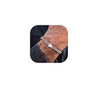 Bandmax Bracciale Uomo a Catena Cubana in Acciaio Inossidabile Nero/Oro/Argento Stile Minimalista, Larghezza 5 MM Lunghezza 19-23 CM Gioielli in Stile Hip Hop Punk Regali per Uomini Donne