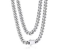 Bandmax Collana Uomo a Catena Cubana Sottile Robusta Grossa in Stile Hip Hop Larghezza 5 MM Lunghezza 45 CM in Acciaio Inox, Gioielli Uomo di Moda Accessori Unisex per Uomini Ragazzi
