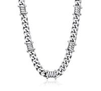 Bandmax Collana Uomo Catena Cubana con Spine - Larghezza 12 MM, Lunghezza 40-55 CM, Oro/Nero/Acciaio Inossidabile - Catenina Grossa Stile Hip Hop Punk per Uomini Donne Antiscolorimento