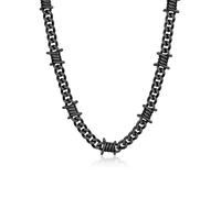 Bandmax Collana Uomo Catena Cubana con Spine - Larghezza 7 MM, Lunghezza 40-55 CM, Oro/Nero/Acciaio Inossidabile - Catenina Grossa Stile Hip Hop Punk per Uomini Donne Antiscolorimento