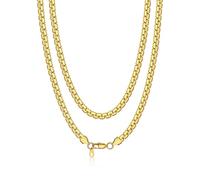 Bandmax Collana Uomo In Acciaio Inox Nero/Oro/Argento, Catena Veneziana a Maglie Larghezza 2/4/6mm, Collana Veneziana Briolette Lunghezza 35-76cm, Gioielli per Uomini Donne in Confezione Regalo