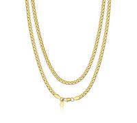 Bandmax Collana Uomo In Acciaio Inox Nero/Oro/Argento, Catena Veneziana a Maglie Larghezza 2/4/6mm, Collana Veneziana Briolette Lunghezza 35-76cm, Gioielli per Uomini Donne in Confezione Regalo