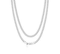 Bandmax Collana Uomo In Acciaio Inox Nero/Oro/Argento, Catena Veneziana a Maglie Larghezza 2/4/6mm, Collana Veneziana Briolette Lunghezza 35-76cm, Gioielli per Uomini Donne in Confezione Regalo
