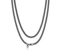 Bandmax Collana Uomo In Acciaio Inox Nero/Oro/Argento, Catena Veneziana a Maglie Larghezza 2/4/6mm, Collana Veneziana Briolette Lunghezza 35-76cm, Gioielli per Uomini Donne in Confezione Regalo