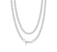 Bandmax Collana Uomo In Acciaio Inox Nero/Oro/Argento, Catena Veneziana a Maglie Larghezza 2/4/6mm, Collana Veneziana Briolette Lunghezza 35-76cm, Gioielli per Uomini Donne in Confezione Regalo
