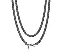 Bandmax Collana Uomo In Acciaio Inox Nero/Oro/Argento, Catena Veneziana a Maglie Larghezza 2/4/6mm, Collana Veneziana Briolette Lunghezza 35-76cm, Gioielli per Uomini Donne in Confezione Regalo