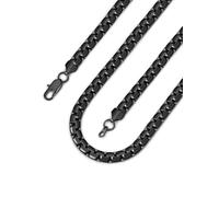 Bandmax Collana Uomo In Acciaio Inox Nero/Oro/Argento, Catena Veneziana a Maglie Larghezza 8mm, Collana Veneziana Briolette Lunghezza 35-76cm, Gioielli per Uomini Donne in Confezione Regalo