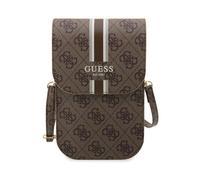 Borsa a mano Guess 4G a righe marroni