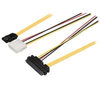 Bandridge BCL9801 Cavo Combinazione Dati SATA 6 GB/s Molex a 4 Pin Maschio 1 m Giallo