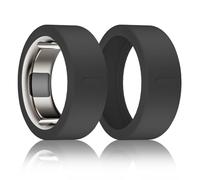BandSmith Copertura ad anello in silicone compatibile con protezione per anello Oura, custodia elastica per Oura Ring Gen 4/3 Working Out, protetta da brevetto (nero+nero, M per 11/12/13)