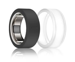 BandSmith Copertura per anello in silicone compatibile con protezione per anello Oura, custodia elastica per Oura Ring Gen 3 Working Out (nero+trasparente, M per 11/12/13)