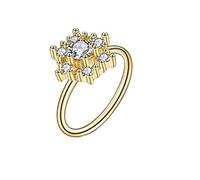 Banemi Anelli da naso, orecchini a cerchio in ottone con pentacolo e fiore, gioielli per il corpo da donna per feste, Ottone, Zirconie sintetico