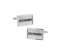 Banemi Borchie da smoking, gemelli, camicia da uomo rettangolare, incisione per testimoni dello sposo, regali per lo sposo, 2,2 x 1,4 cm, rame, acciaio inossidabile, Nessuna pietra preziosa