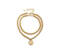 Banemi Collana da donna in argento a doppio strato, con ciondolo ritratto, con ciondolo a forma di ciondolo per compleanno, festa, matrimonio, Senza Gemme