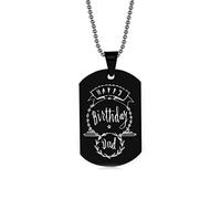 Banemi Collana in acciaio inox, collana da uomo nera e argento, con targhetta identificativa che esprime l'amore per il papà, regalo per la mamma, 60CM, Acciaio inossidabile, Non pietra preziosa