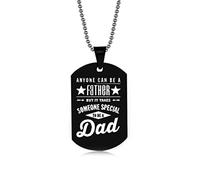 Banemi Collana in acciaio inox, collana da uomo nera e argento, con targhetta identificativa che esprime l'amore per il papà, regalo per la mamma, 60CM, Acciaio inossidabile, Non pietra preziosa
