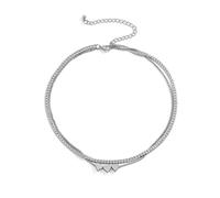 Banemi Collane lunghe da donna, collane a strati d'oro per donne, scatola a 2 strati a forma di cuore, collana girocollo per donne, moglie, fidanzata, senza pietre preziose