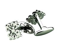 Banemi Gemelli da uomo con motivo patrigno dello sposo, gemelli da uomo in argento a forma di fiore di prugna in rame, regalo per uomo, 1,8 x 1,8 cm, Nessuna pietra preziosa