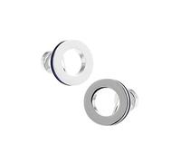 Banemi Gemelli da uomo, gemelli da uomo, in ottone, rotondi, in argento, ideali come regalo per lo sposo, 18 x 18 mm