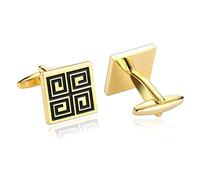 Banemi Gemelli per 60° compleanno, gemelli neri da uomo, in acciaio inossidabile, set quadrati per cena di Natale, 1,6 x 1,6 cm, Acciaio inossidabile, Nessuna pietra preziosa