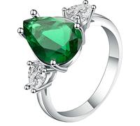 Banemi Knuckle - Anello da donna in vero argento con quattro gocce di zirconi, per feste, viaggi, taglia 52 (16,6-62) (19,7), Cristallo, Zirconie sintetico