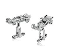 Banemi Matrimonio Gemelli, Gemelli da uomo per matrimonio in acciaio inox auto da corsa argento gemelli da uomo regali per uomo 2.8X1.4cm, Argento, acciaio inossidabile, Nessuna pietra preziosa