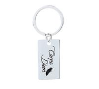 Banemi Portachiavi Ragazzo Portachiavi Casa Incisione Di Medagliette Per Cani "Carpe Diem" Feather Regalo Compleanno