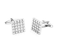 Banemi Set di gemelli personalizzati, gemelli per camicia da donna, in acciaio inossidabile, rettangolari, per cena di Natale, 1,5 x 1,5 cm, Nessuna pietra preziosa