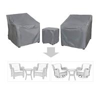 Baner Garden Patio Furniture Covers,Outdoor Furniture Cover Waterproof,Patio Furniture Set Covers for 3 Piece Outdoor Bistro,Patio Sofa Covers Set for 2 Chairs and Coffee Table,Grey