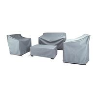 Baner Garden Set di 4 coperture per mobili da giardino e veranda da esterno, con tessuto resistente e impermeabile 600D (grigio) N87