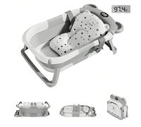 Bañera per neonati che ricevono neonati con orificio de drenaje, bañera plegable per bambini piccoli con un colchado suave, bañera de viaje portátil con soporte antideslizante incorporado per neonati 