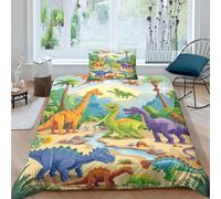 BANEUBBDE 3D Con Stampa Di Dinosaur Biancheria Da Letto 3 Pezzi Set Copripiumino Con Chiusura A Cerniera Per Ragazzi E Ragazze,coppie,camera Da Letto,decorazione Single（135x200cm）
