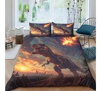 BANEUBBDE 3D Con Stampa Di Dinosaur Set Di Biancheria Da Letto Con 3 Pezzi Copripiumino E Federa Coordinata Per Ragazzi E Ragazze,coppie,camera Da Letto,decorazione King(220x240cm)