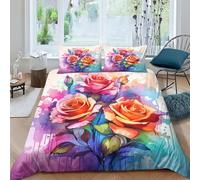 BANEUBBDE 3D Con Stampa Di Flowers Set Di Biancheria Da Letto Con 3 Pezzi Set Copripiumino Con Chiusura A Cerniera Per Ragazzi E Ragazze,coppie,camera Da Letto,decorazione King（220x240cm）