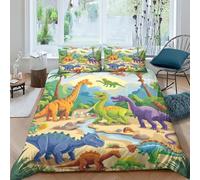 BANEUBBDE Stampa 3D Dinosaur Biancheria Da Letto 3 Pezzi Copripiumino Morbida Microfibra Per Ragazzi E Ragazze,coppie,camera Da Letto,decorazione Double(200x200cm)