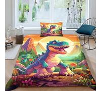 BANEUBBDE Stampa 3D Dinosaur Set Di Biancheria Da Letto Con 3 Pezzi Copripiumino Con Chiusura A Cerniera Per Ragazzi E Ragazze,coppie,camera Da Letto,decorazione Single(135x200cm)