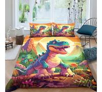 BANEUBBDE Stampa 3D Dinosaur Set Di Biancheria Da Letto Con 3 Pezzi Set Copripiumino Con Cerniera E Federe Per Ragazzi E Ragazze,coppie,camera Da Letto,decorazione Double(200x200cm)