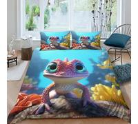 BANEUBBDE Stampa 3D Gecko Set Di Biancheria Da Letto 3 Pezzi Copripiumino E Federa Coordinata Per Ragazzi E Ragazze,coppie,camera Da Letto,decorazione Double(200x200cm)