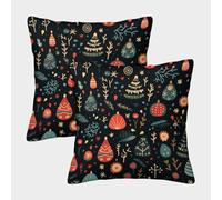 BANEUBBDE Tema natalizio Modelli carini Federe Cuscini Decorativo Set di 2 Cerniera Invisibile Quadrati Cuscini per Divano Soggiorno Sedia Letto 40x40cm