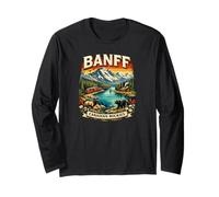 Banff Canada Retro Mountain Scenico Parco Nazionale Souvenir Maglia a Manica