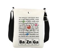 Bang Theory Borsa a tracolla Big Bang TV Show Regali ispirati ai fan di Leonard e Sheldon Regalo per scienziati Fisica Borsa a tracolla, bianco, 8.26*5.9 inches