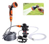 Bang4buck Pompa idropulitrice elettrica intelligente portatile 120 W 80 PSI 12 V Kit di lavaggio potente a pressione portatile per casa, auto, giardino, progetti