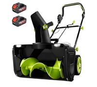 BANGBANGJI Quitanieves inalámbrico de 40 V, eléctrico, con Motor sin escobillas de 3500 W, 50 cm de ancho, 25 cm de profundidad, alcance de 7,6 m, tolva Ajustable a 180° y Luces LED para caminos