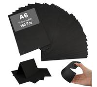 Bangbobi - 100 schedari A6 in Carta Colorata Nera da 300 g/m², cartoncino fustellato per progetti di bricolage, Biglietti d'auguri, inviti e Altro Ancora