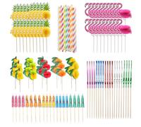 Bangbobi 120 Pezzi Set Decorazione Cocktail, Ombrellini & Cannucce