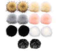 Bangbobi 14 Pezzi di Pompon in Pelliccia Sintetica per Cappelli - Accessori per Capelli Versatili e Accessori per Cappelli, Borse e Vestiti - Pompon di Pelliccia in 7 Colori