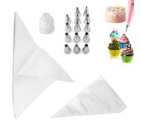 Bangbobi 150 Pezzi Sacchetti da piuffa USA e Getta con Set di ugelli da 14 Pezzi, Inclusi Sacco a conduttore, beccuccio a piuffo, riutilizzabili, Perfetti per Decorazioni per Cupcake