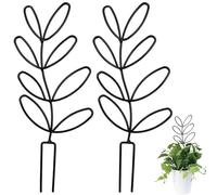 Bangbobi 2 Supporti per Piante - Design a Foglia Nera, Adatti per Monstera e edera, Supporto per Piante rampicanti e Telaio di Sostegno per Fiori